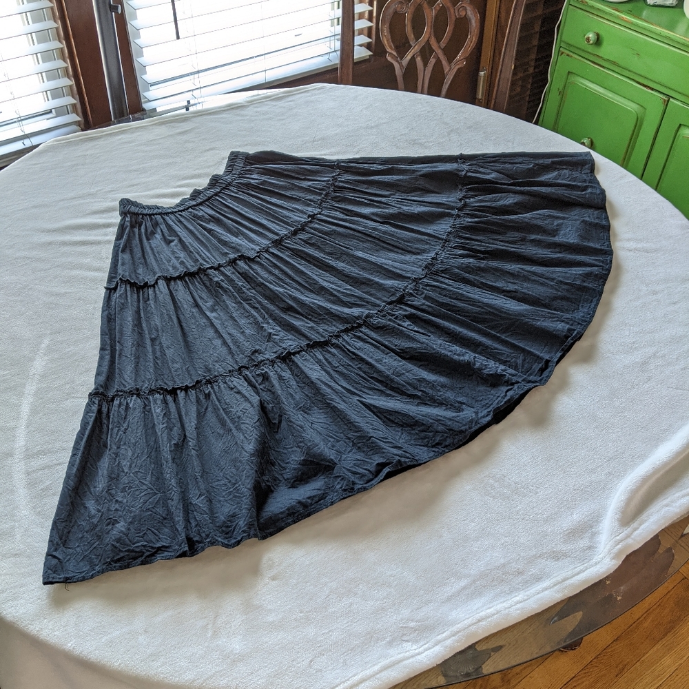 Club Monaco Black Sheer Cotton A-Line Skirt - Picture 6 of 8